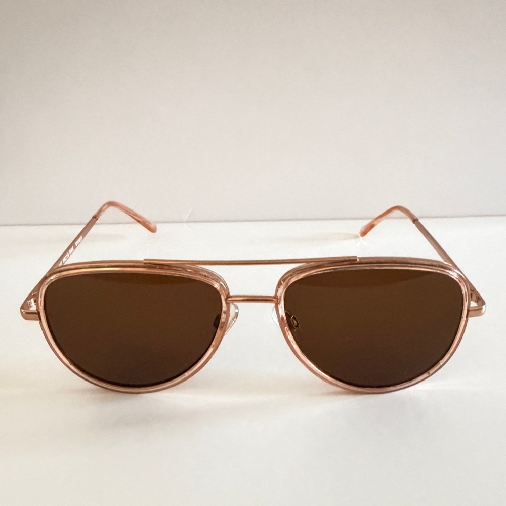 Aviator Fashion Sunglasses Rose Gold Double Bridge Retro Classic